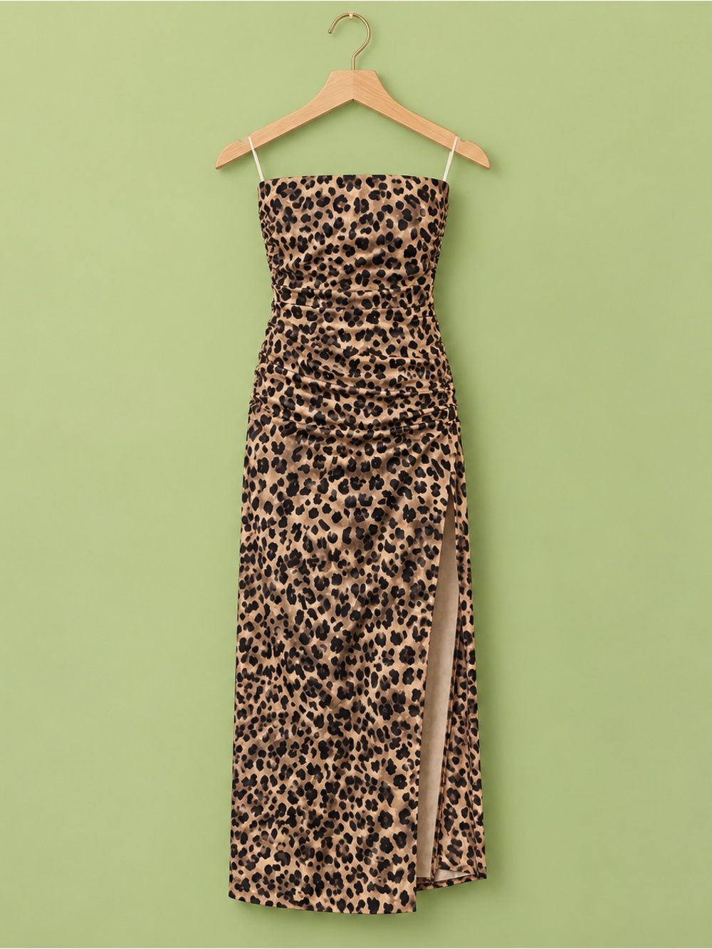 Target Strapless Leopard-Print Maxi Dress in Beige and Black